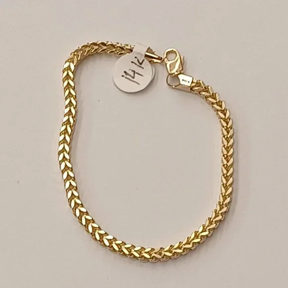 14kt Real Gold Franco Bracelet size 8 inches - Picture 3 of 8